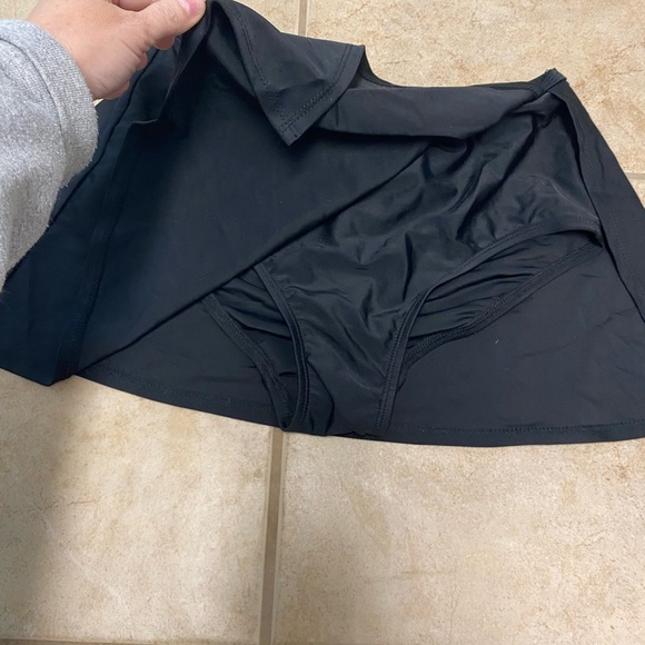 Nwot ENLA EN LA Black  Swim Skirt W Bikini Bottom  One Piece Swimsuit 8 - Picture 2 of 6